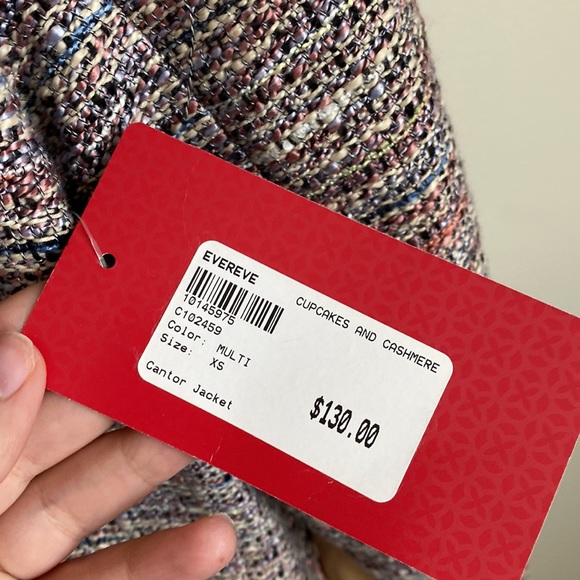 Cupcakes & cashmere cantor tweed multicolor jacket Sz xs nwt - Picture 7 of 9